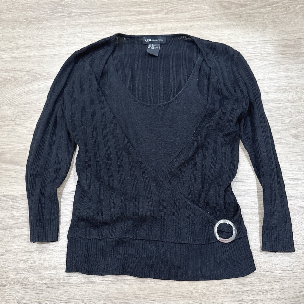 Black Wrap Sweater